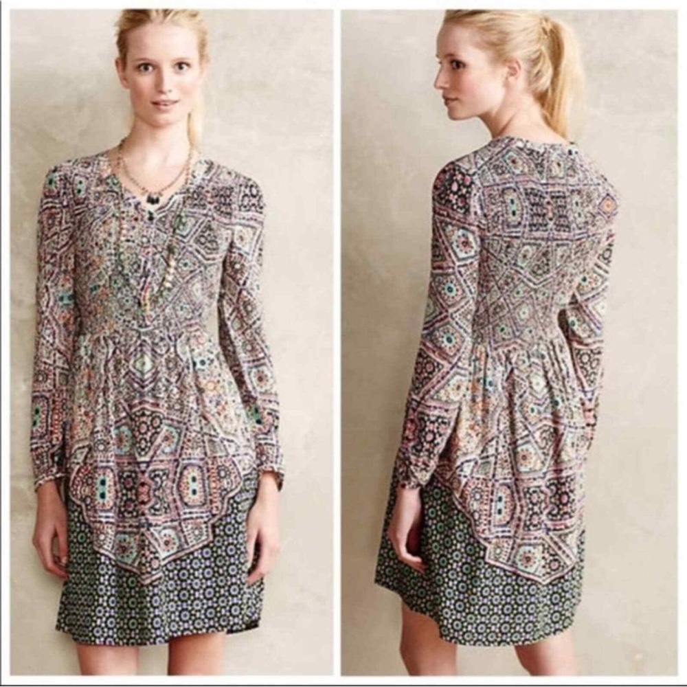 ANTHROPOLOGIE MAEVE Smocked Banet Dress Size Small